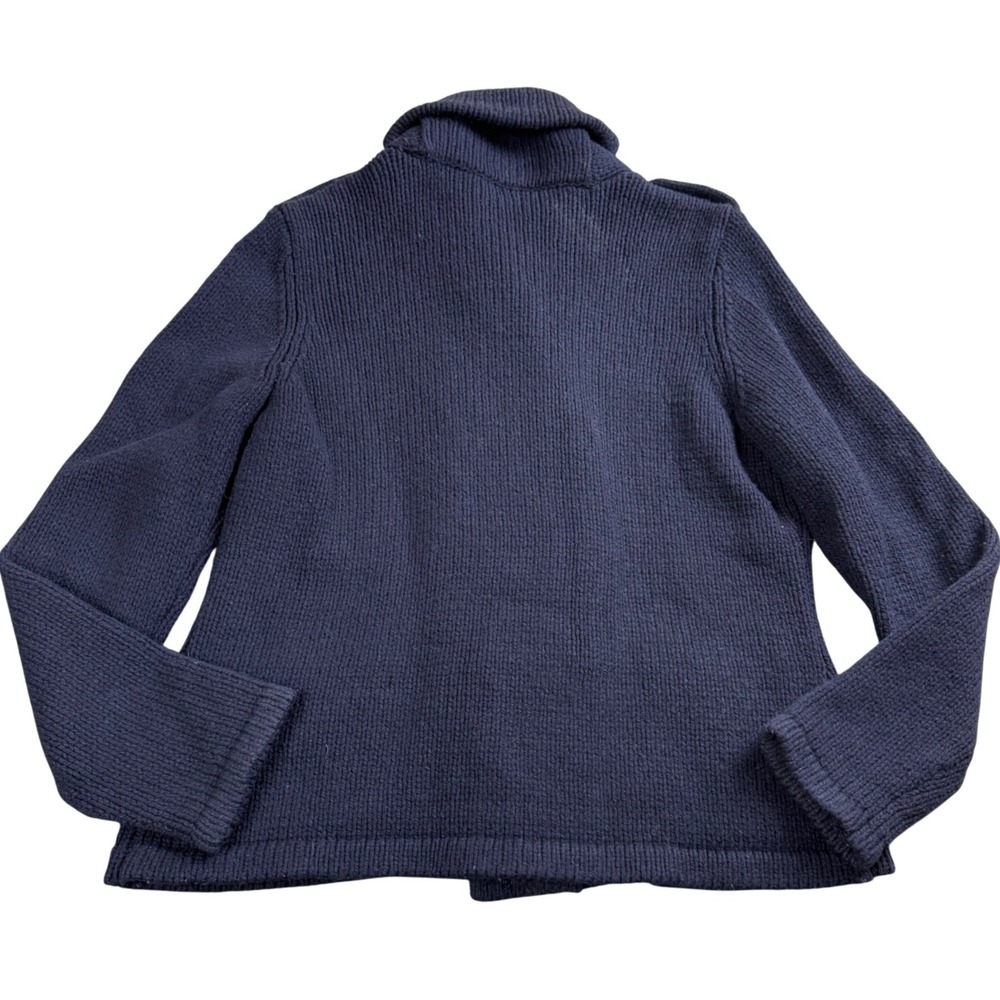 Ralph Lauren Cardigan Womens Medium Navy Blue Military Gold Crest Button Shawl - Picture 3 of 6